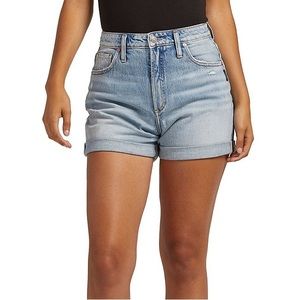 NWT Silver Jean Co. High Rise Denim Mom Short- size: 34 color: Indigo
